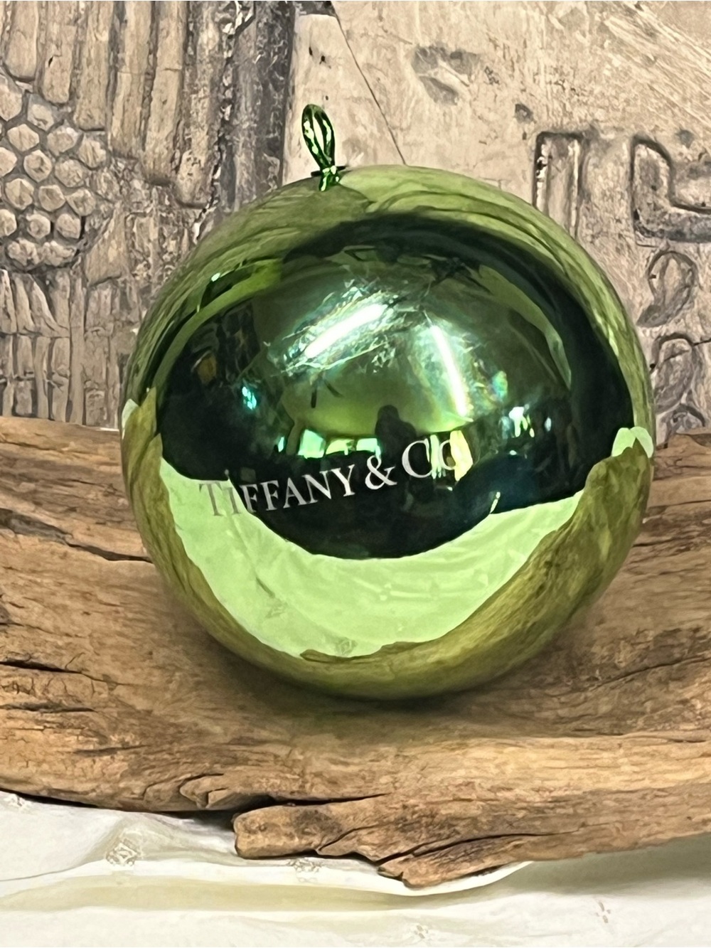 Authentic Tiffany & Co Holiday Display Ornament Metallic Finish Blown Glass Glob